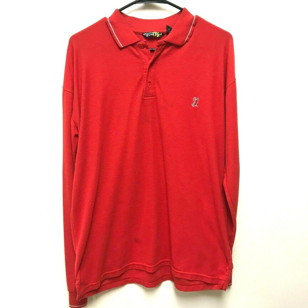 Pf Flyer Red VINTAGE Polo Size Medium Men's Long Sleeve VERY RARE